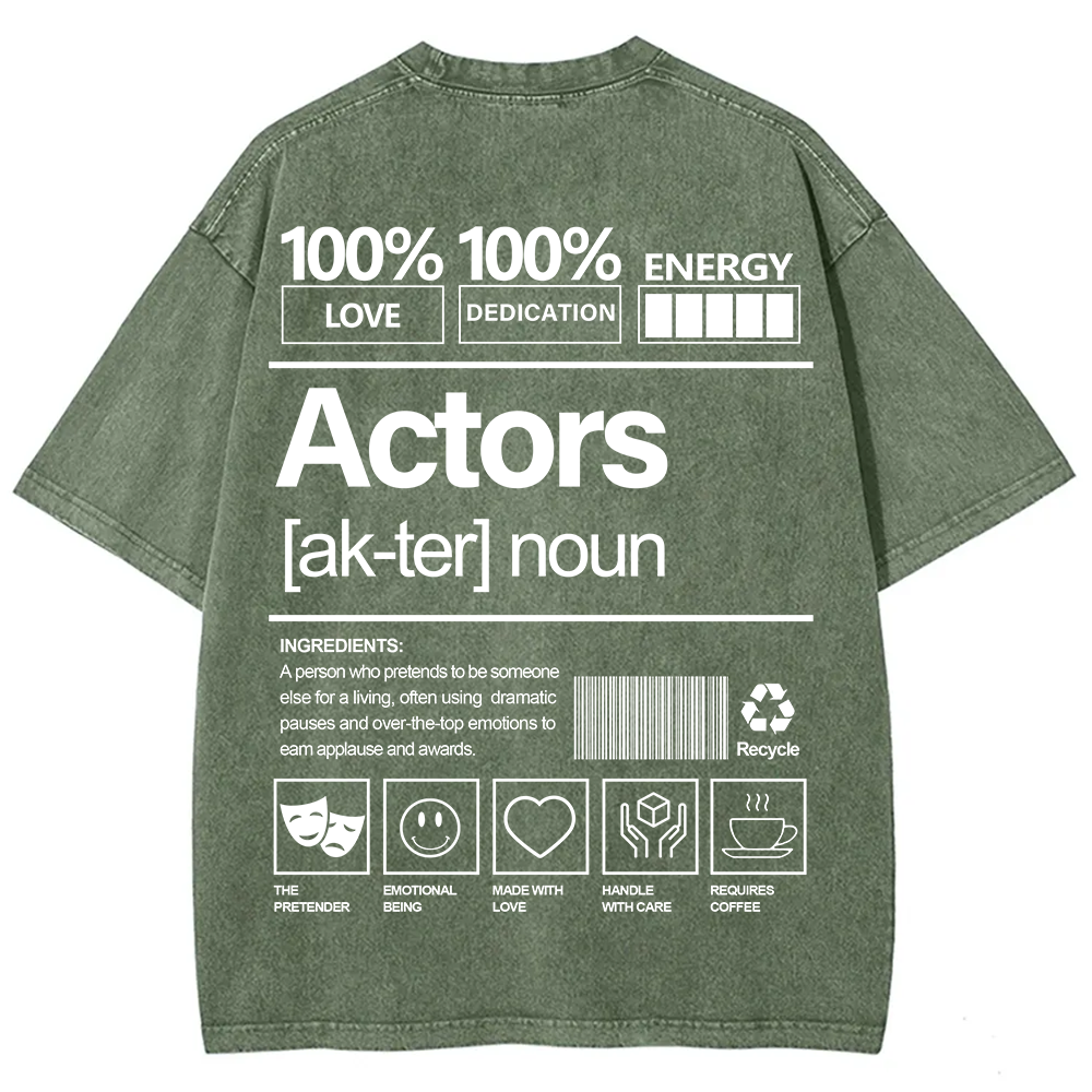 Actors Unisex Fit Washed T-Shirt