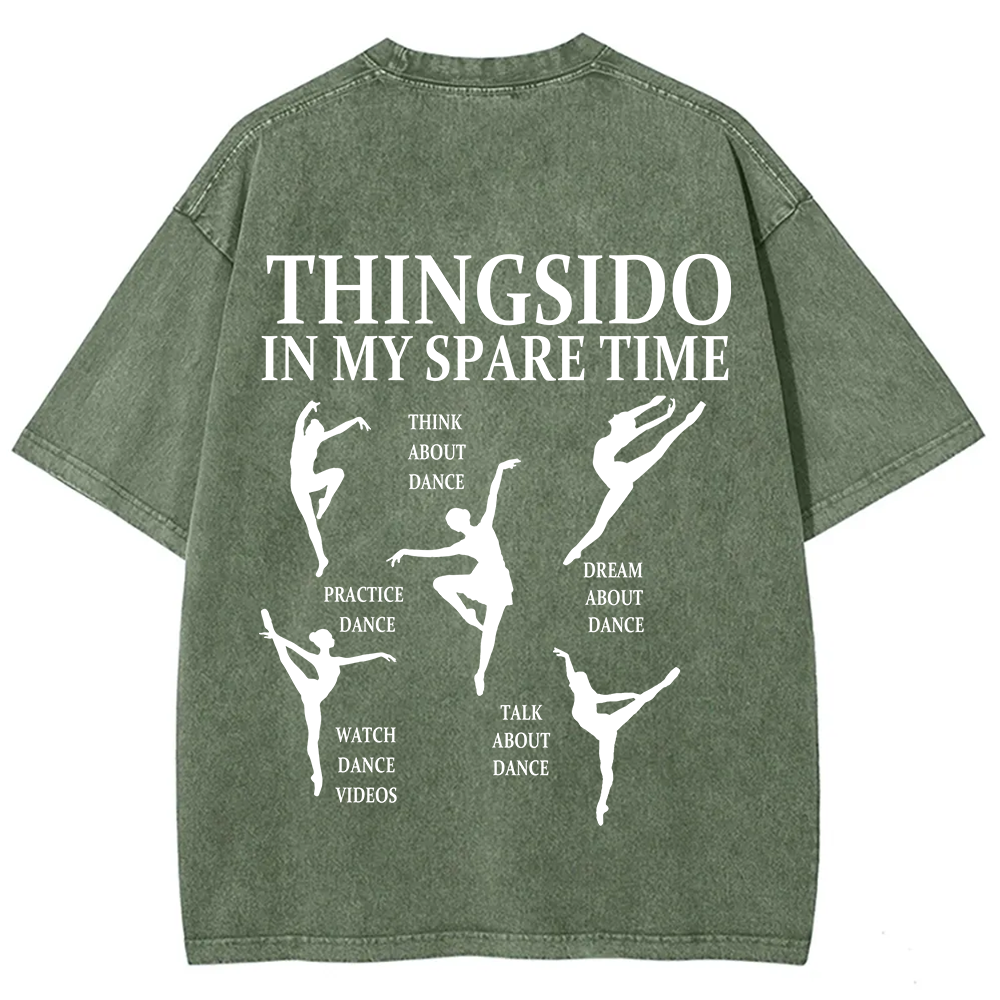 Thingsido In My Spare Time  Unisex Fit Washed T-Shirt