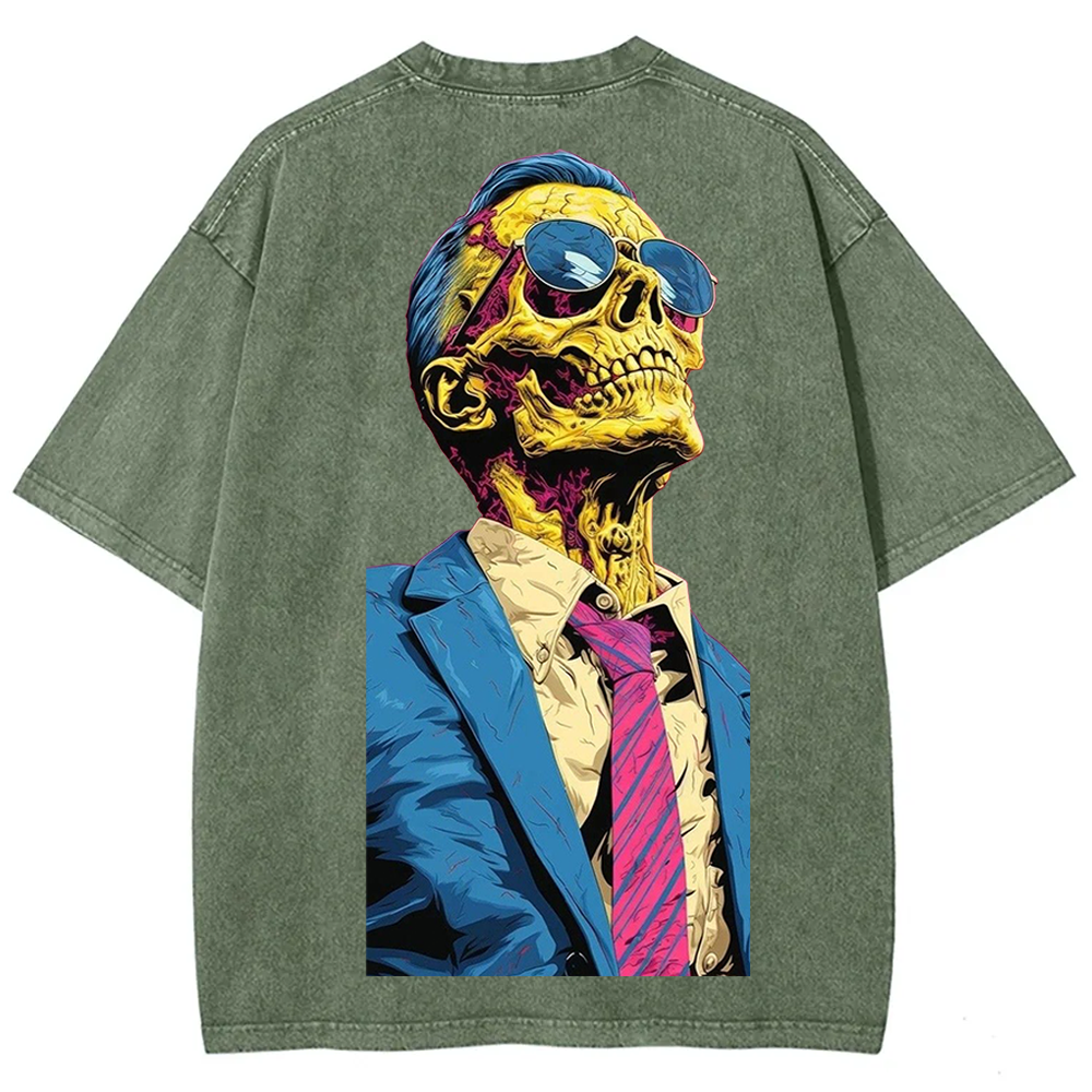 Unisex Fantasy Fashion Skull Art Illustration Printed Classic T-Shirt