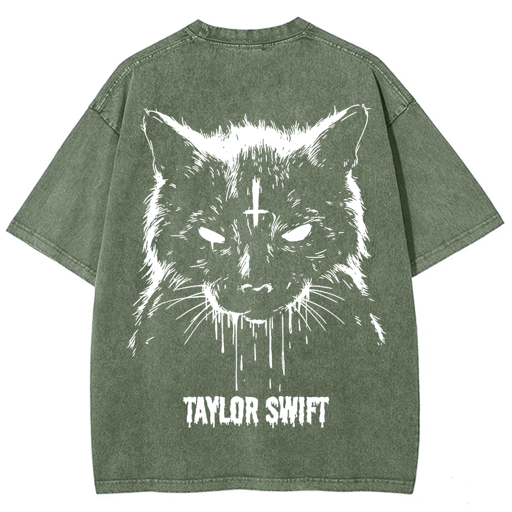 Unisex Vintage Washed Taylor Swift Singer T-Shirt
