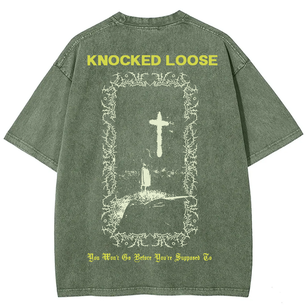 Unisex Vintage Washed Knocked Loose Band T-shirt