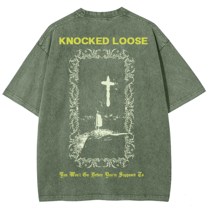 Unisex Vintage Washed Knocked Loose Band T-shirt