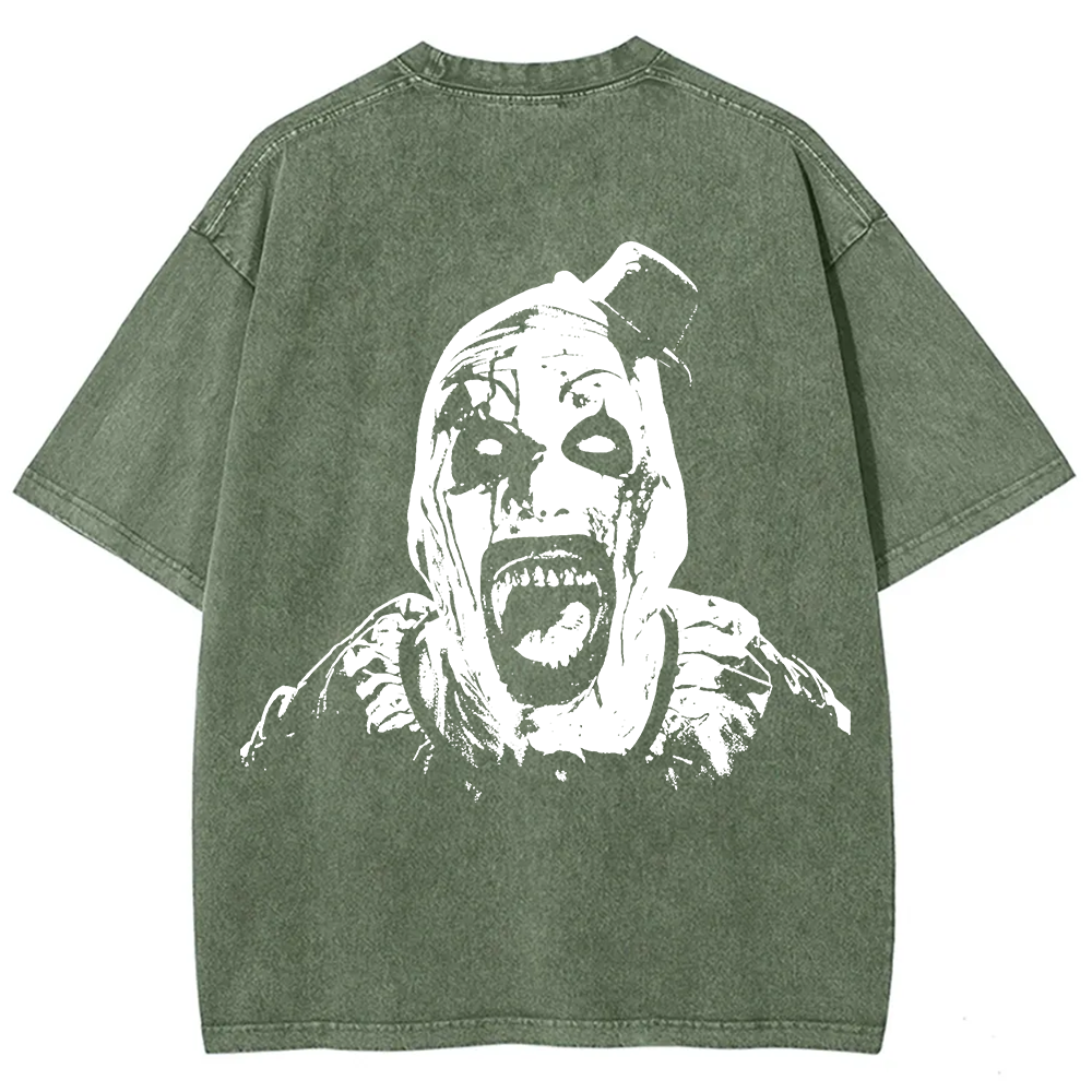  Unisex Vintage Washed Terrifier 3 Art The Santa Clown T-shirt