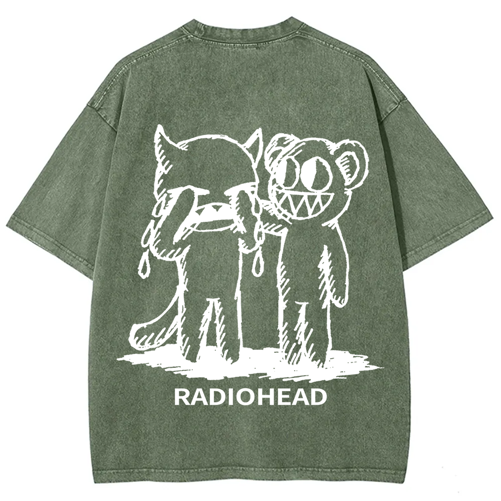 Unisex washed  Radiohead T-shirt