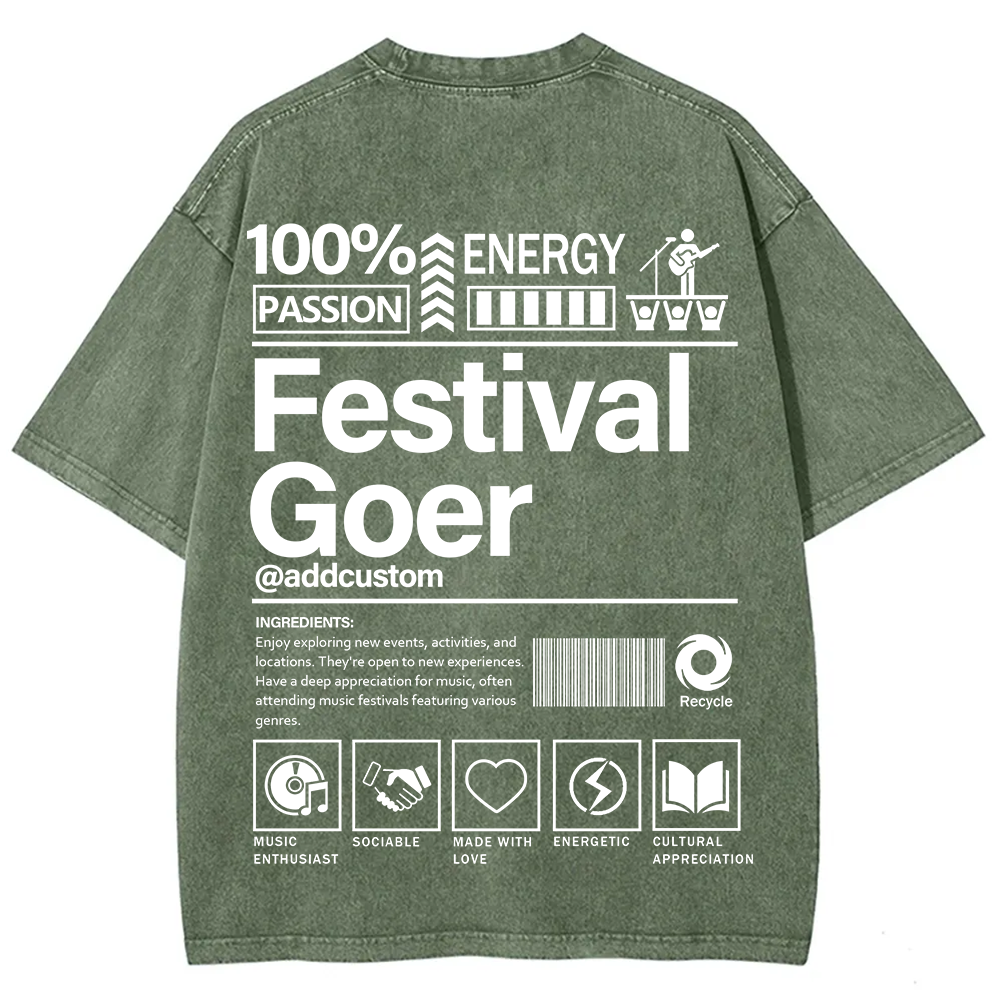 Festival Goer Custom Unisex Fit Washed T-Shirt