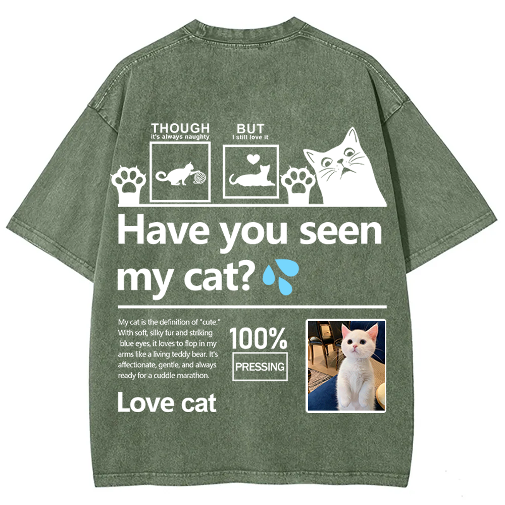 Cat Trick Customized Unisex Fit Washed T-Shirt