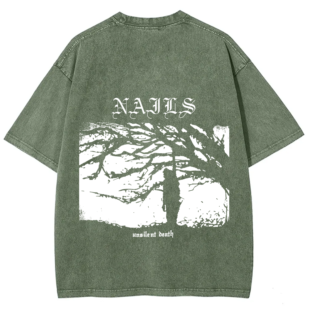 Nails Band Unsilent Death Vintage Washed T-Shirt