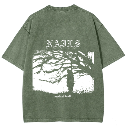 Nails Band Unsilent Death Vintage Washed T-Shirt