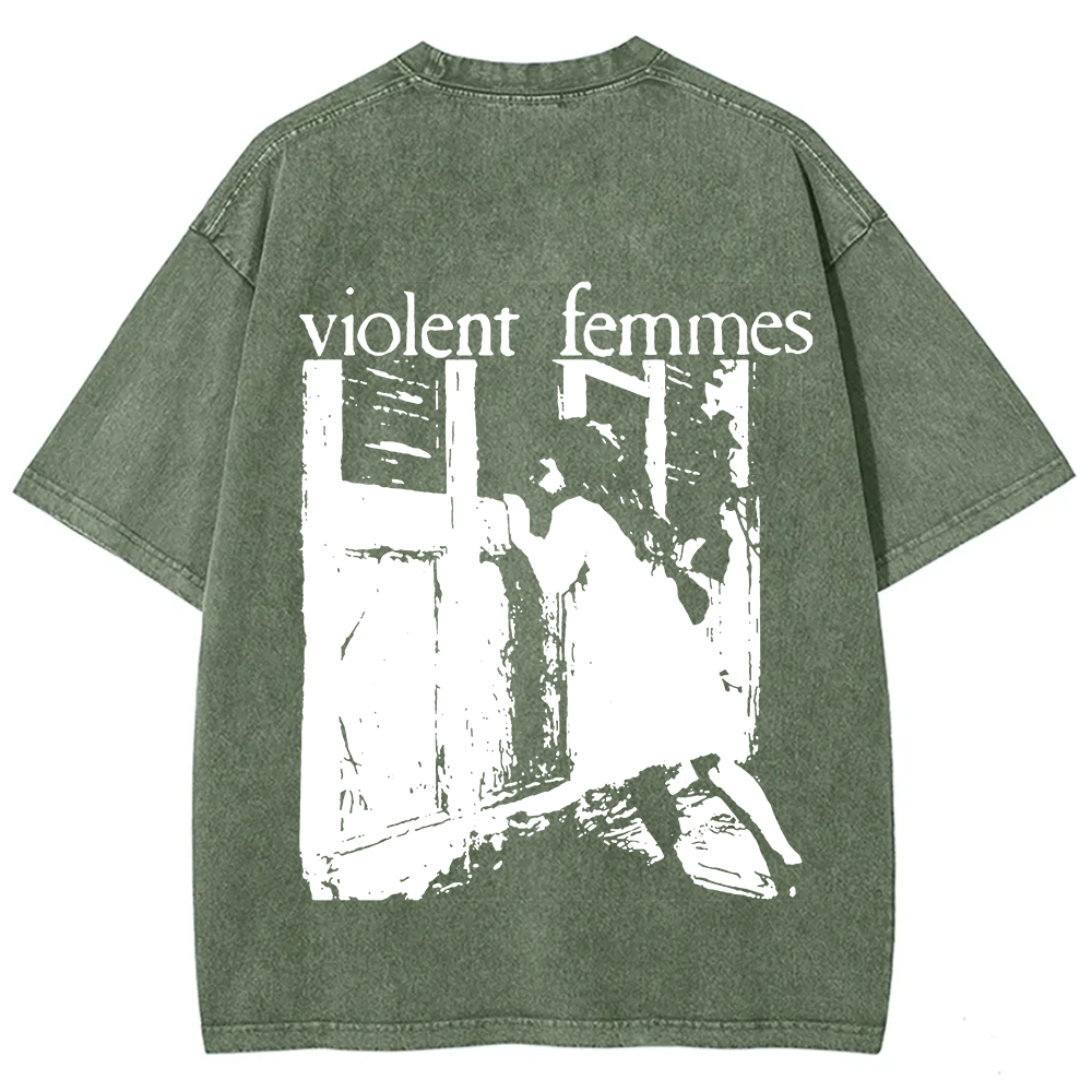 Unisex Casual Violent Femmes Punk Band Printed T-Shirt