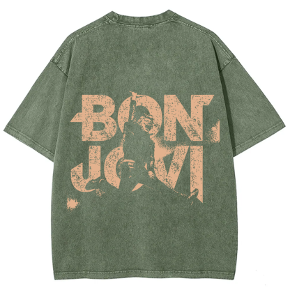 Unisex Vintage Washed Bon Jovi T-Shirt