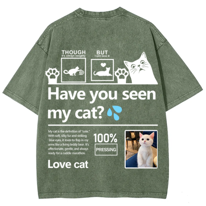Cat Trick Customized Unisex Fit Washed T-Shirt