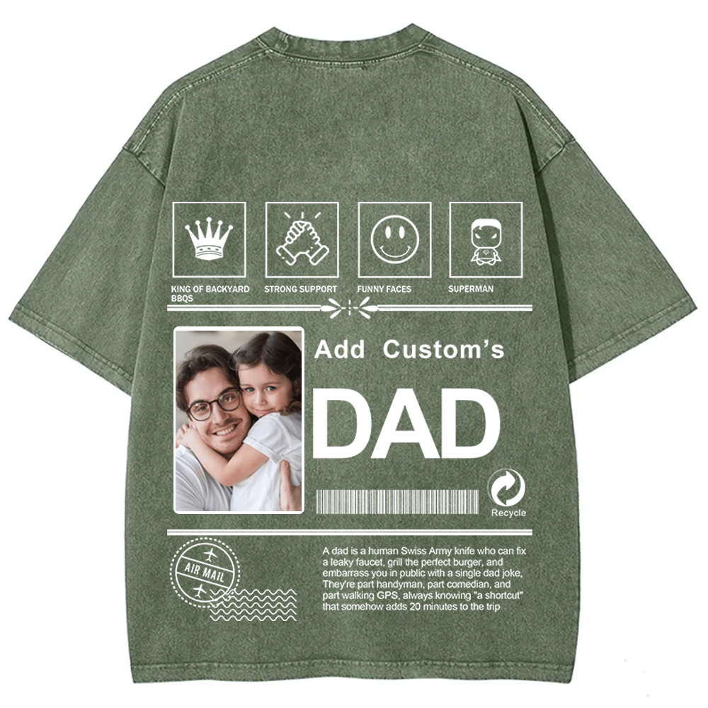DAD Custom Unisex Fit Washed T-Shirt