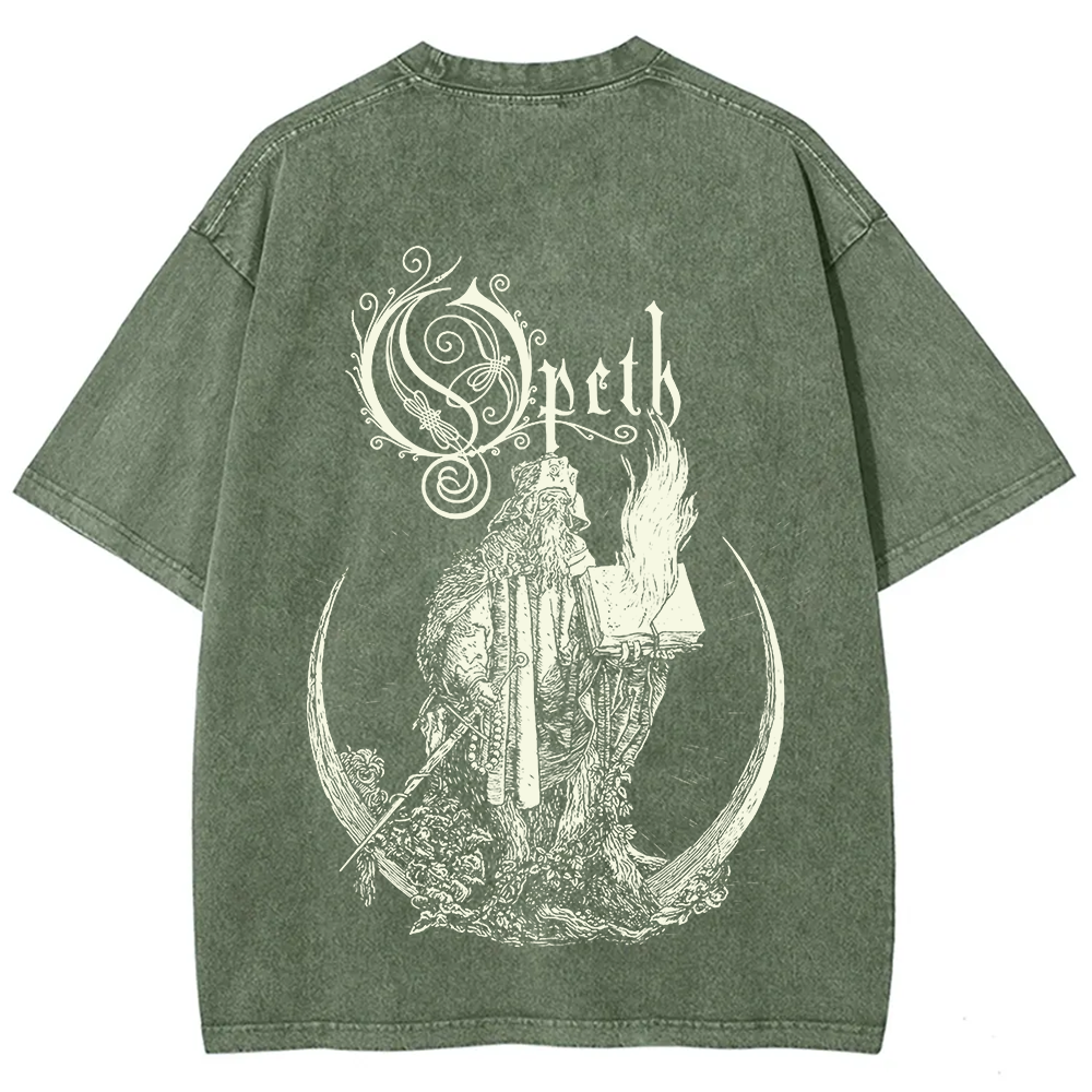 Unisex Vintage Washed Opeth Band T-Shirt