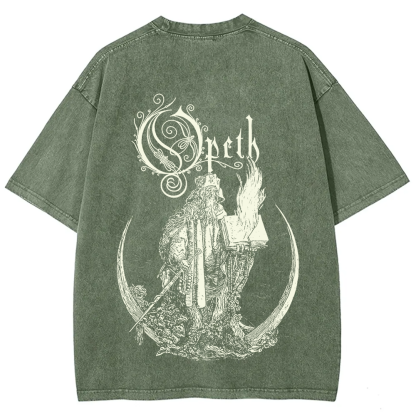 Unisex Vintage Washed Opeth Band T-Shirt