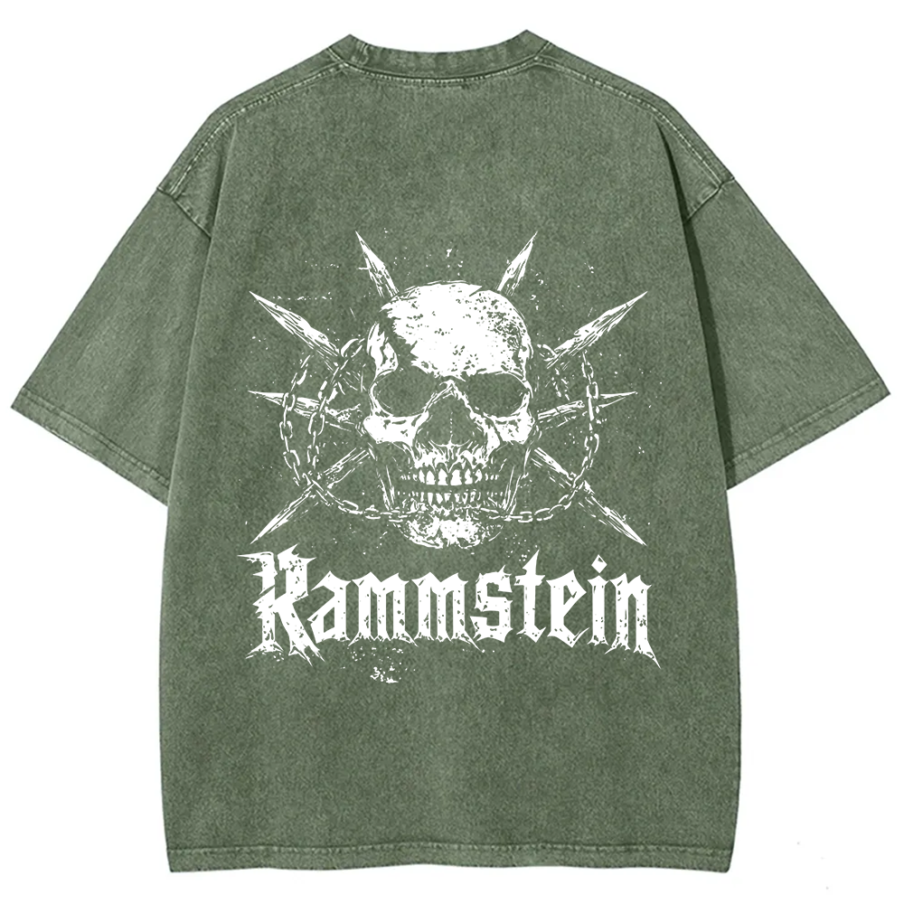 Rammstein Rock Band Vintage Washed T-Shirt