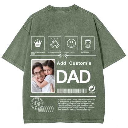 DAD Custom Unisex Fit Washed T-Shirt