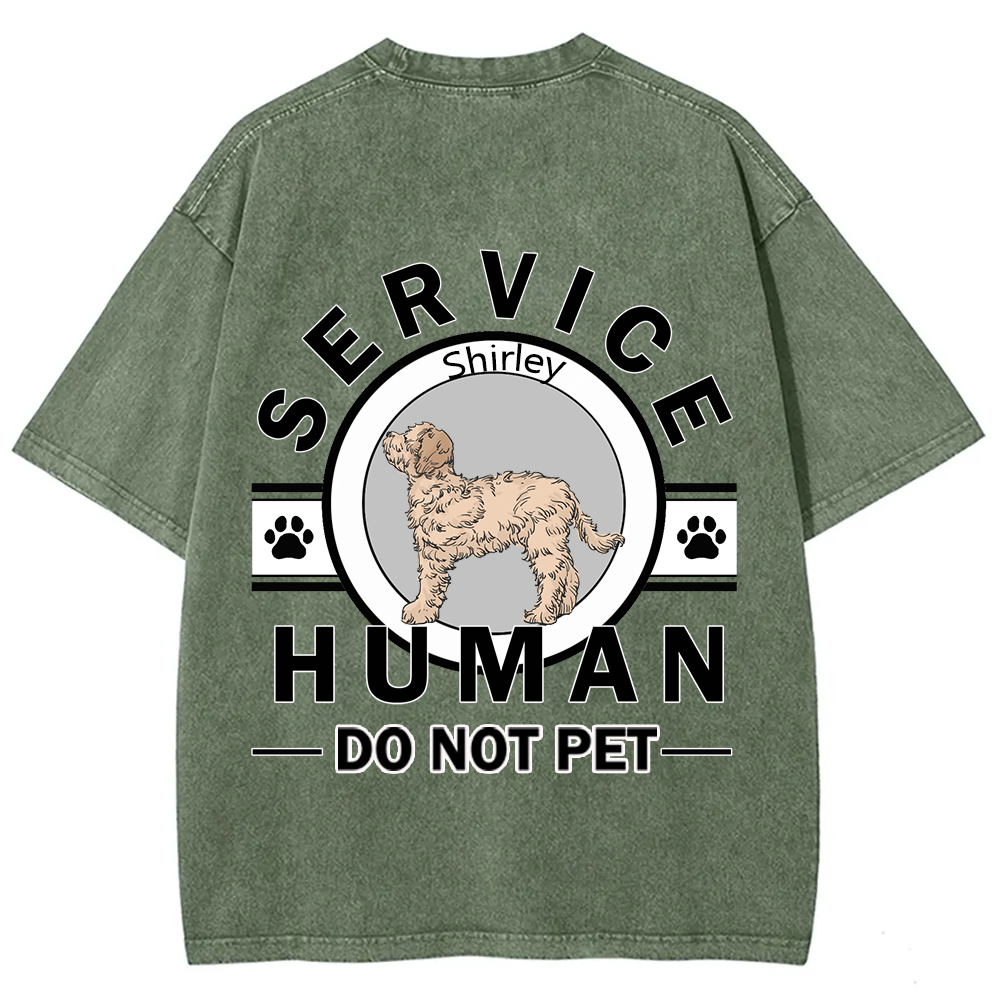 Service Human, Do Not Pet - Personalized Custom Unisex  Washed T-shirt