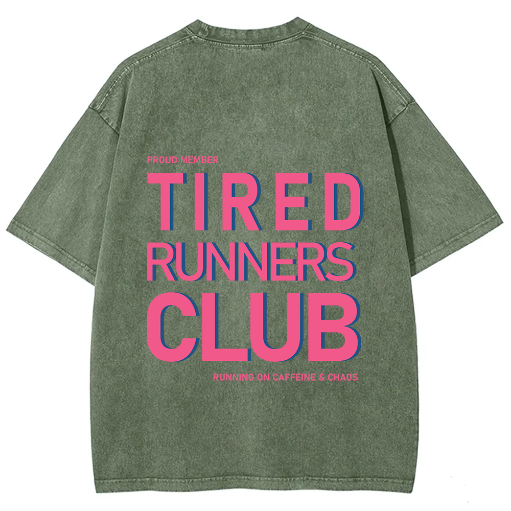 Tired Runners Club Unisex Fit Washed T-Shirt
