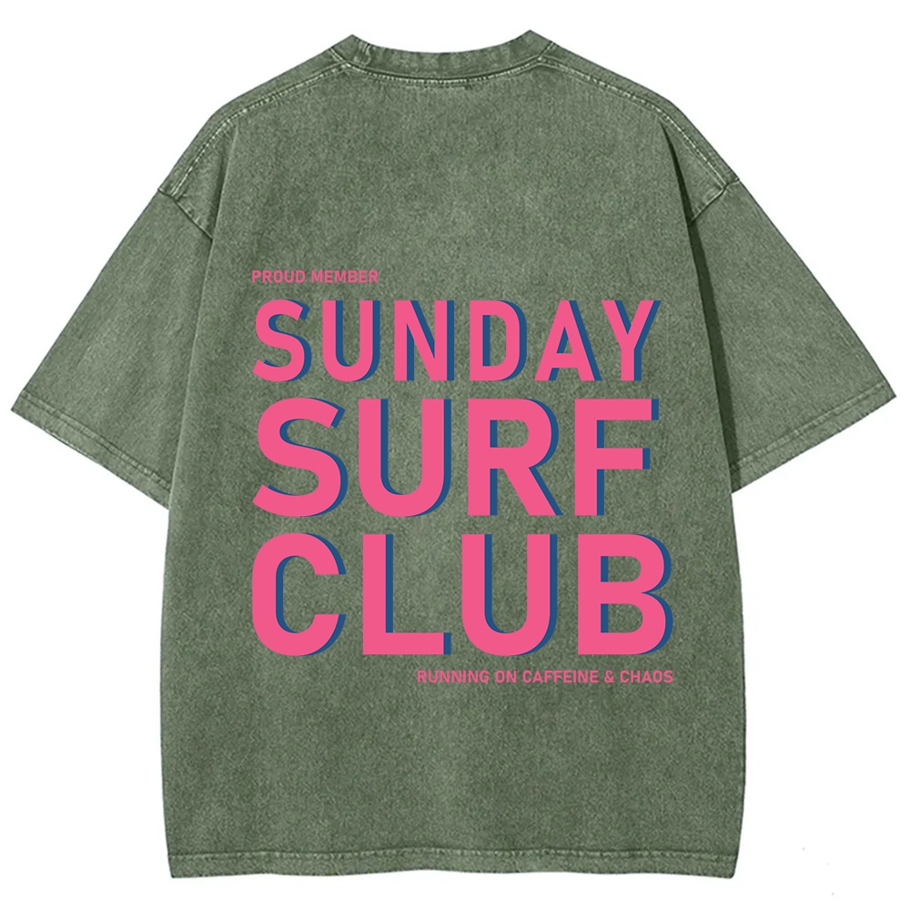 Sunday Surf Club Unisex Fit Washed T-Shirt