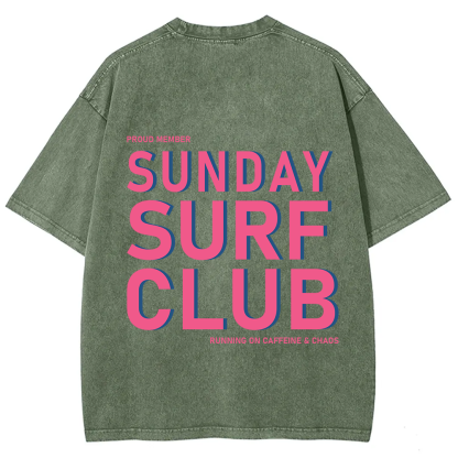 Sunday Surf Club Unisex Fit Washed T-Shirt