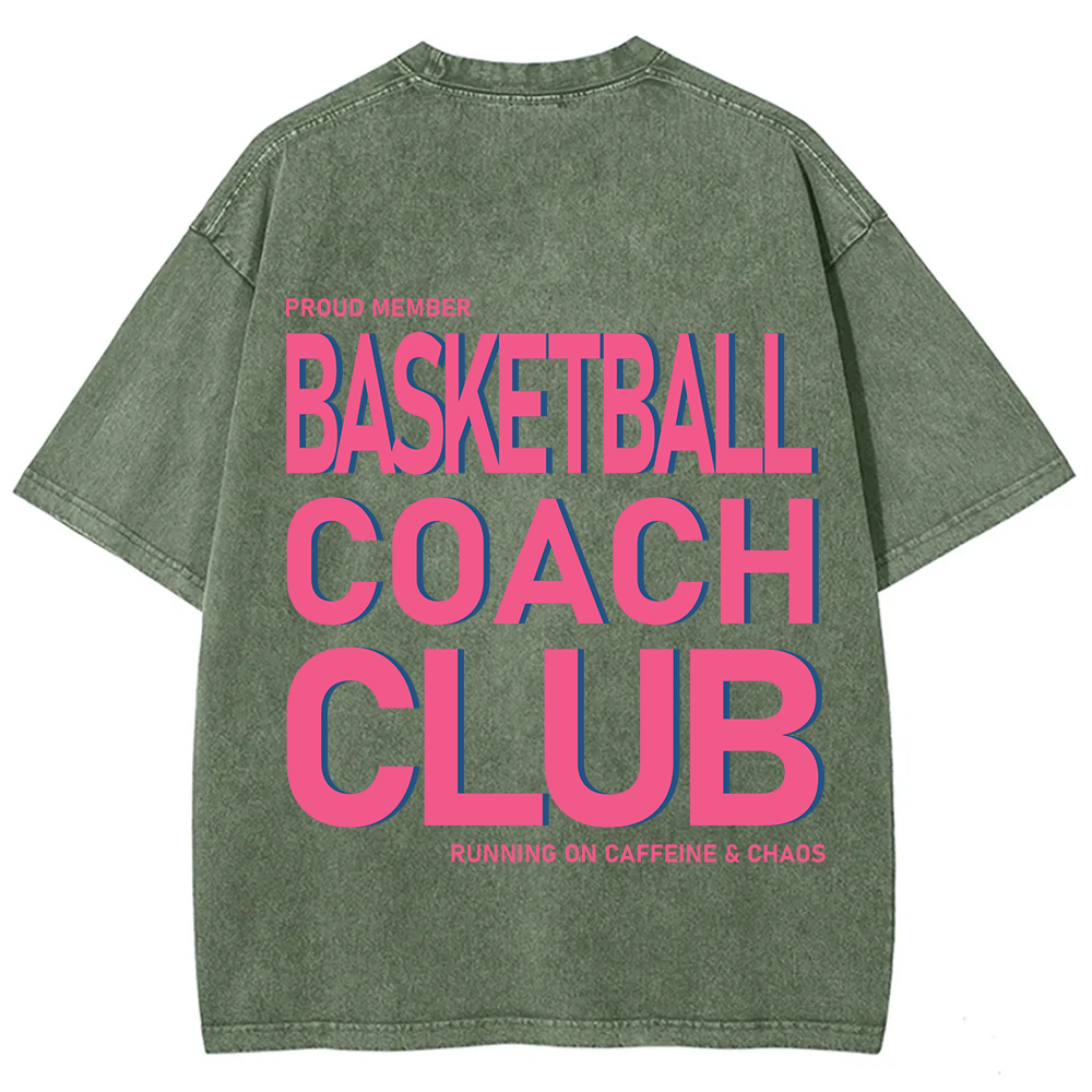 Basketball Coach Club Unisex Fit Washed T-Shirt
