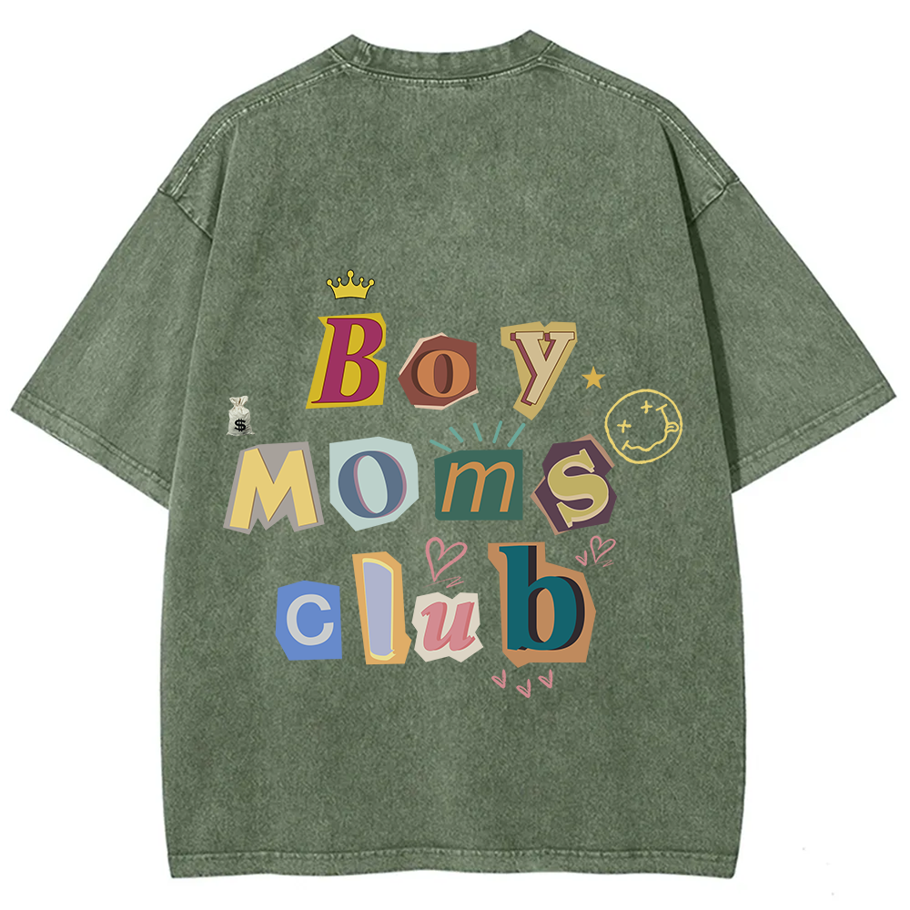Boy Moms Club Unisex Fit Washed T-Shirt