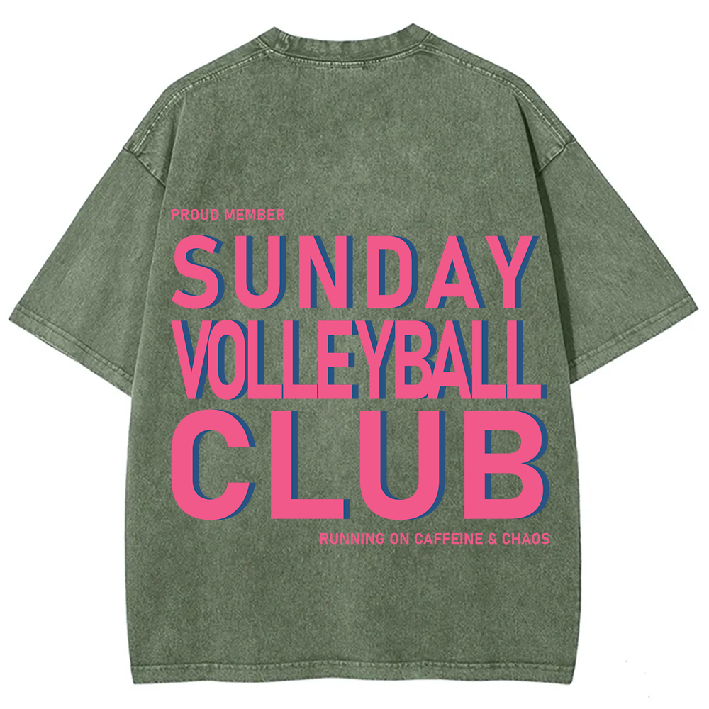 Sunday Volleyball Club Unisex Fit Washed T-Shirt