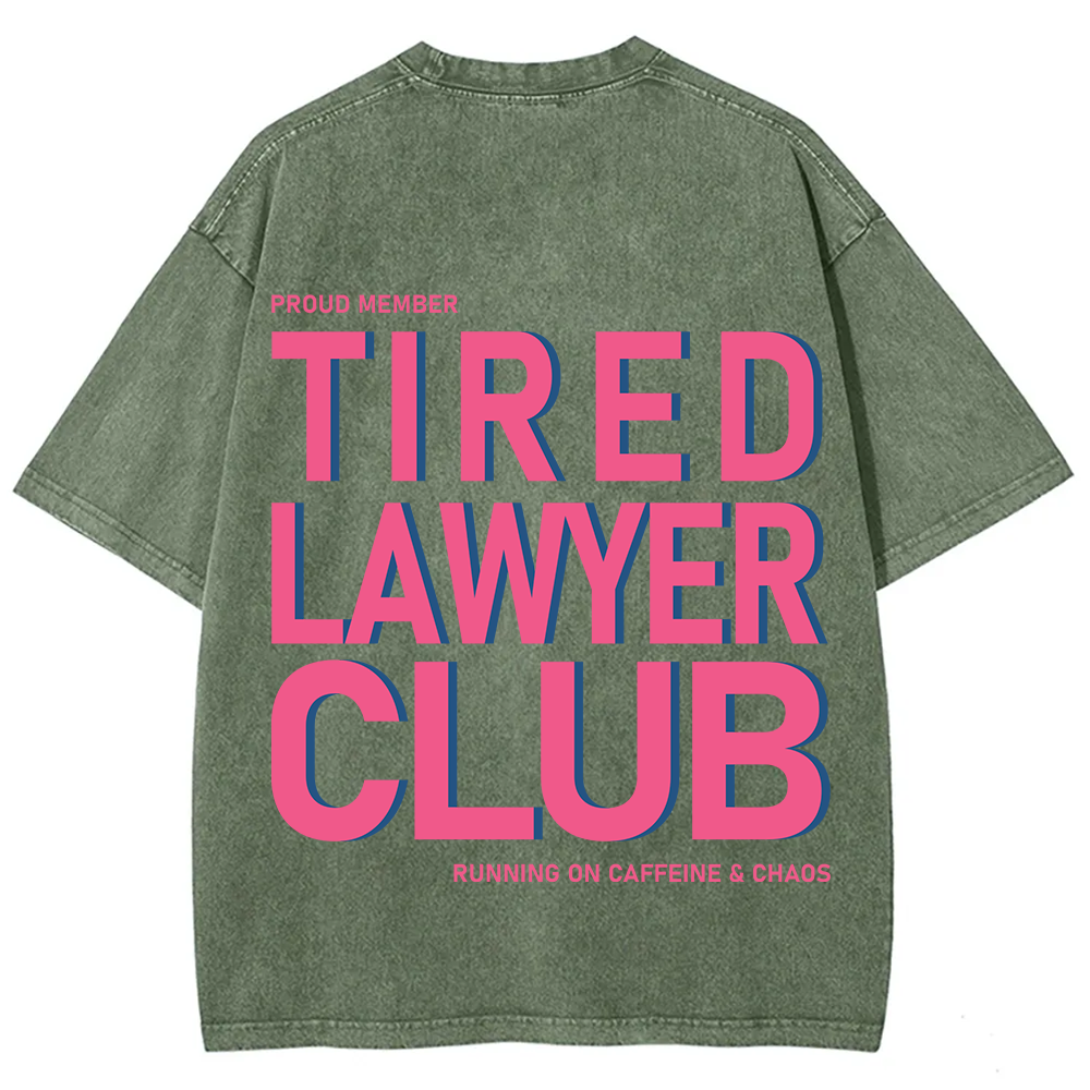 Tired Lawyer Club Unisex Fit Washed T-Shirt