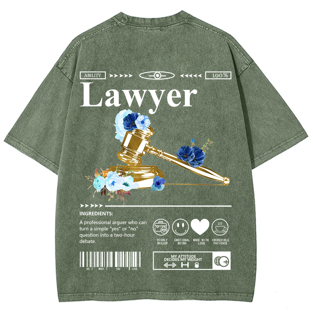 Lawyer Unisex Fit Washed T-Shirt?
