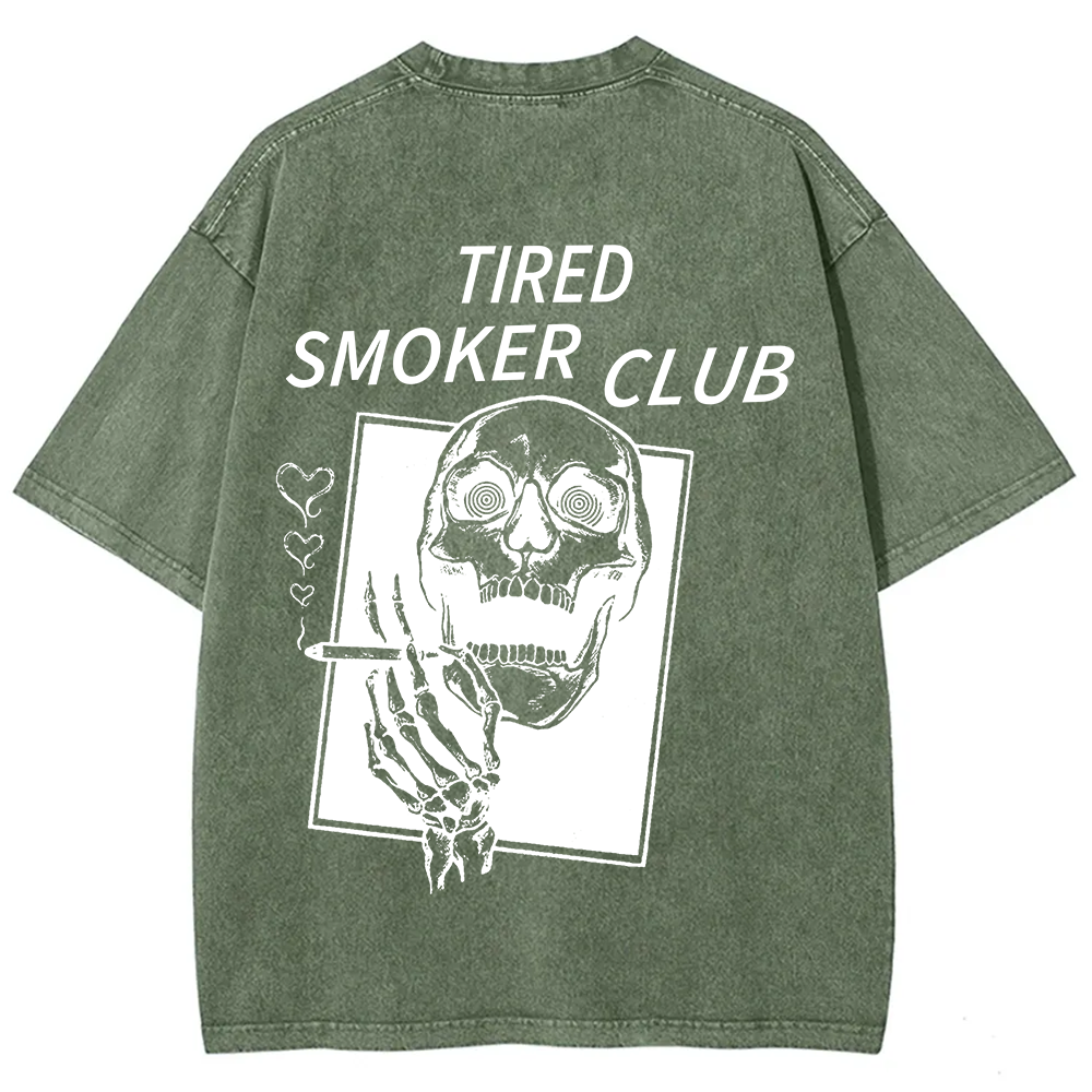 Tired Smoker Club Unisex Fit Washed T-Shirt