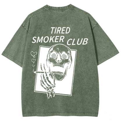 Tired Smoker Club Unisex Fit Washed T-Shirt