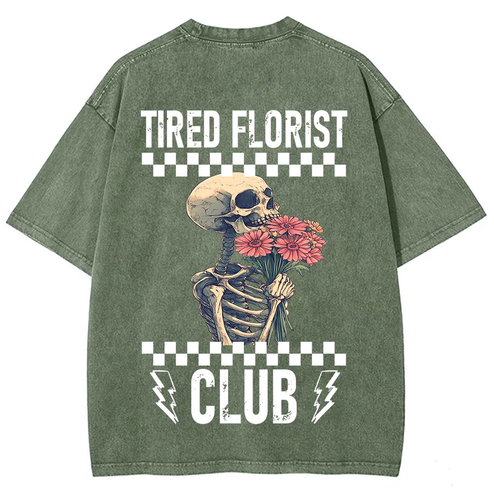 Tired Florist Club Unisex Fit Washed T-Shirt