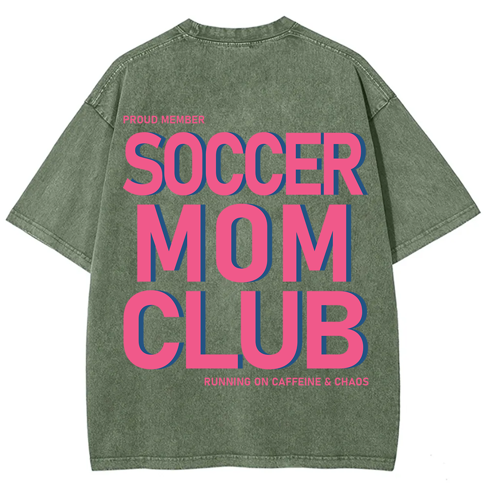 Soccer Mom Club Unisex Fit Washed T-Shirt