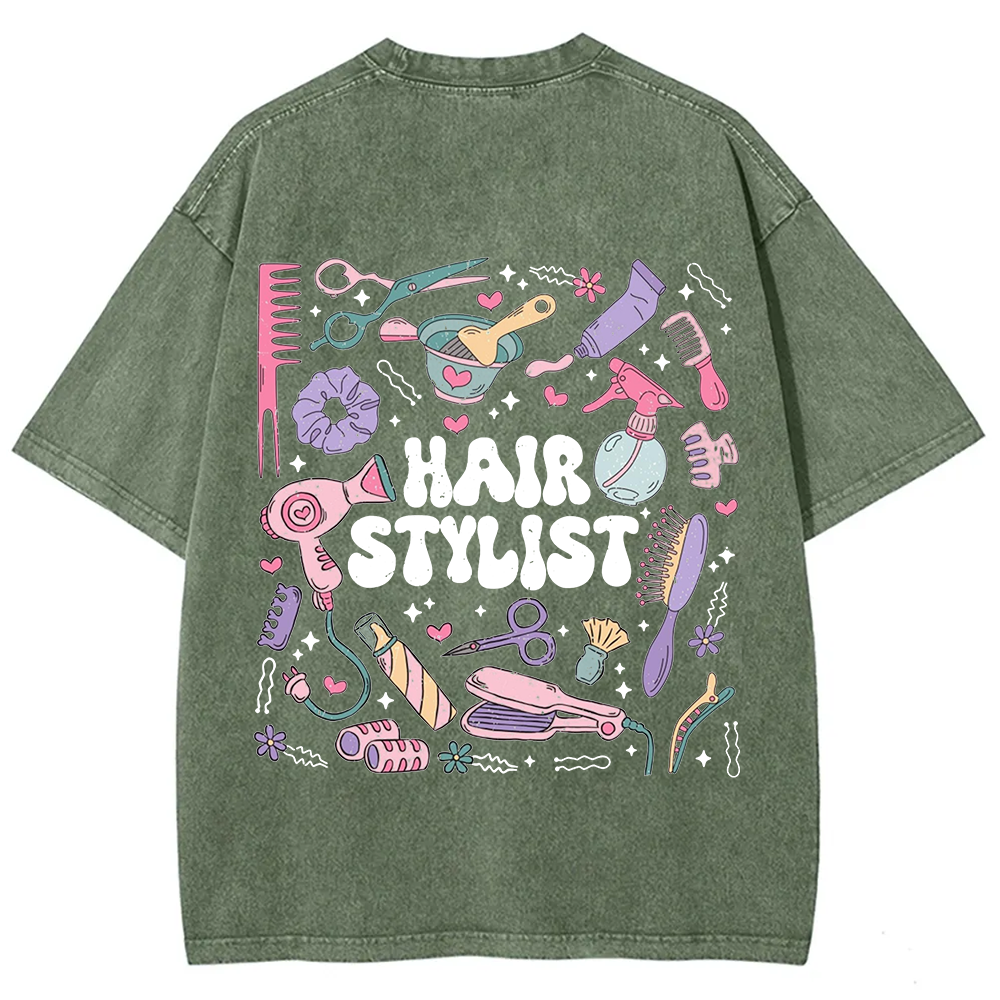 Hair Stylist Unisex Fit Washed T-Shirt