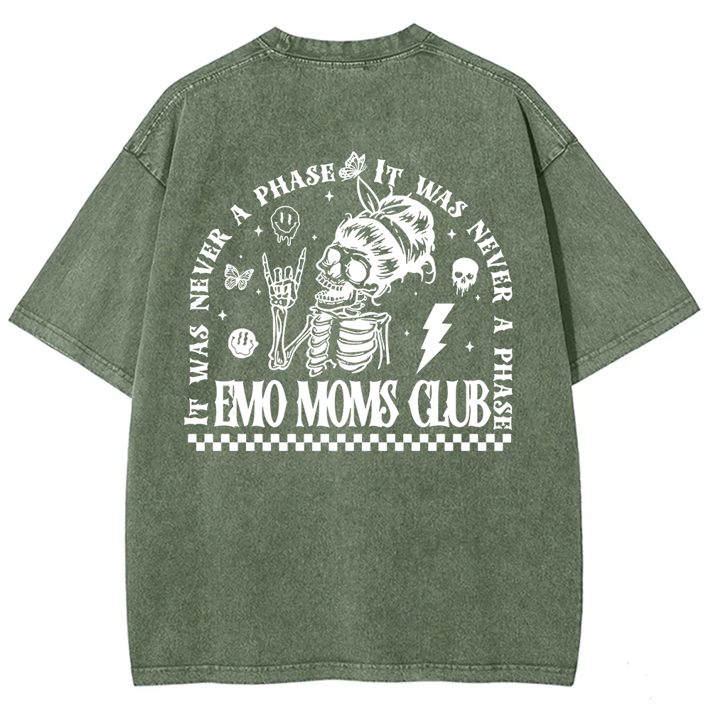 Emo Moms Club Unisex Fit Washed T-Shirt?