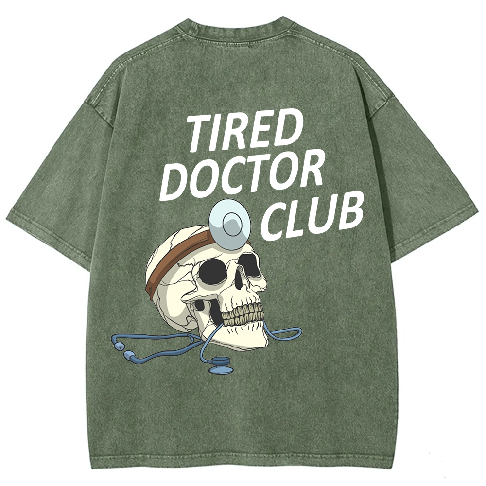 Tired Doctor Club Unisex Fit Washed T-Shirt