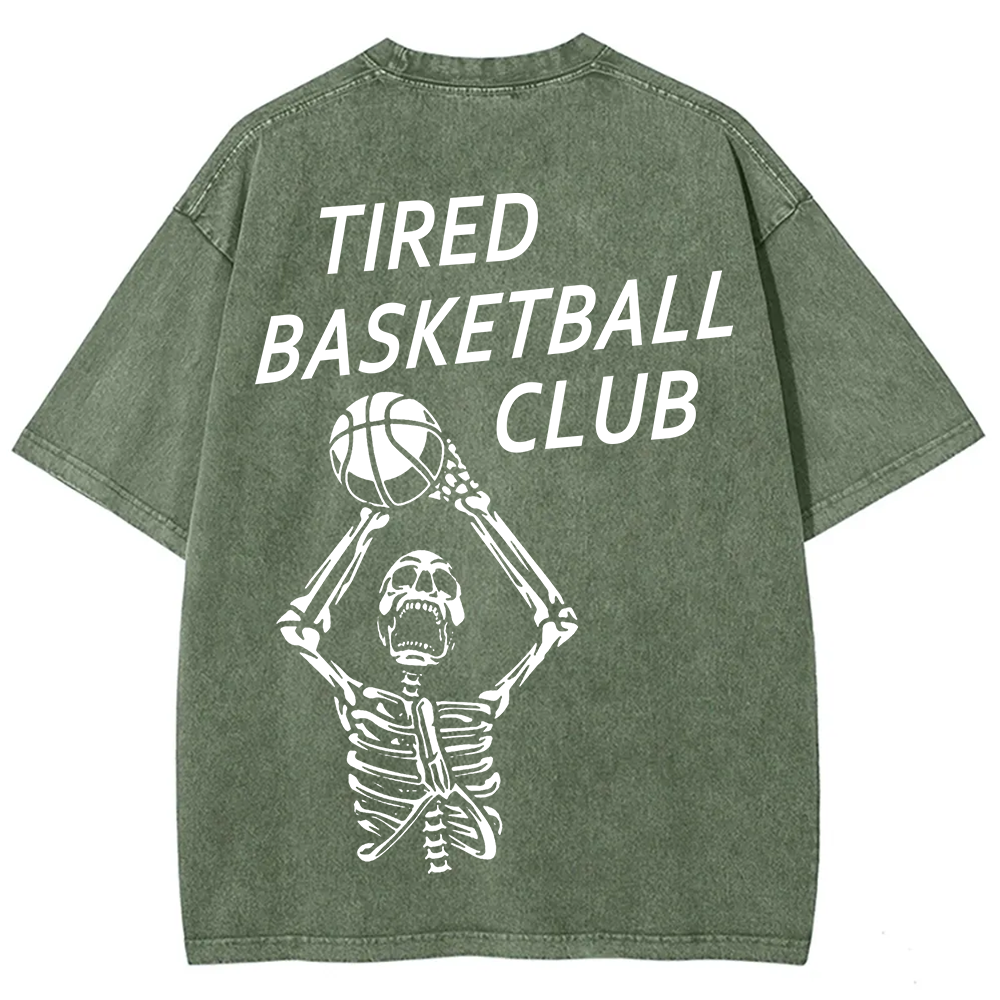 Tired Basketball Club Unisex Fit Washed T-Shirt