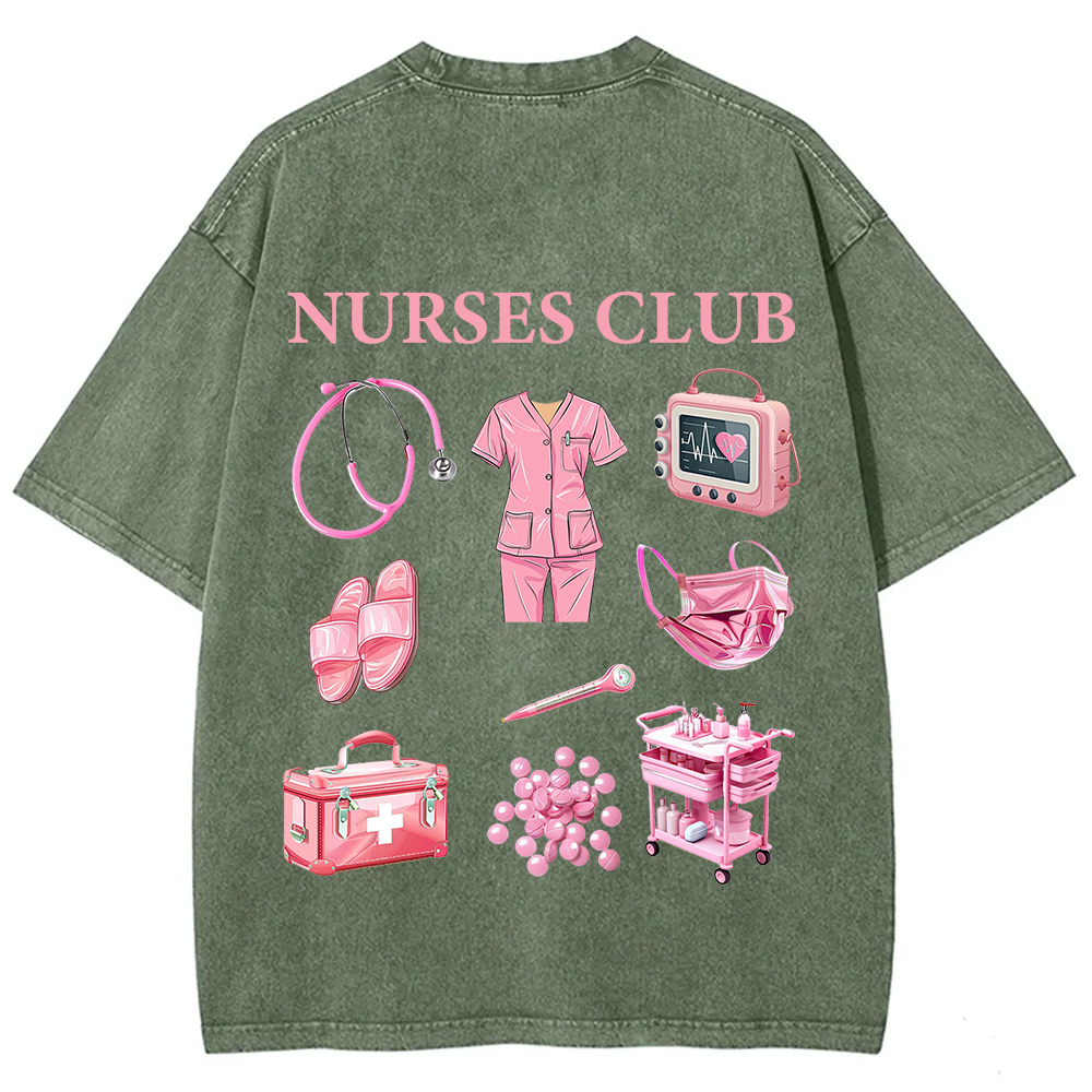 Nurses Club Unisex Fit Washed T-Shirt