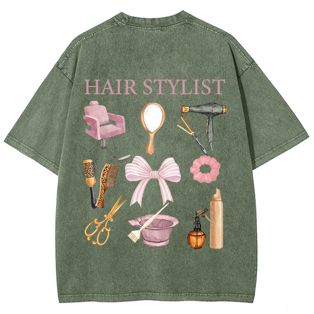 Hair Stylist Unisex Fit Washed T-Shirt