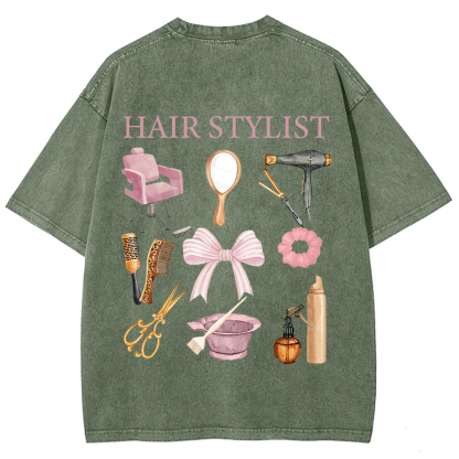 Hair Stylist Unisex Fit Washed T-Shirt