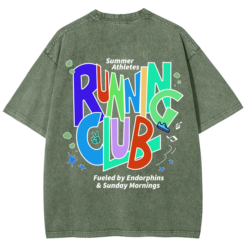 Running Club Unisex Washed T-Shirt