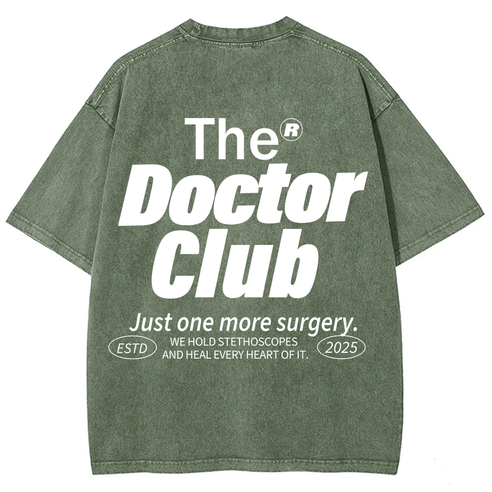 The Doctor Club Unisex Fit Washed T-Shirt
