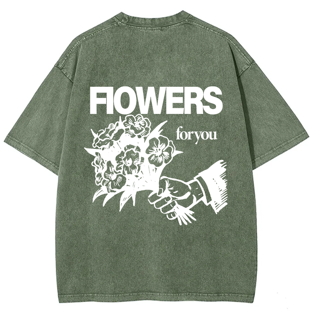 Flowers For You Unisex Fit Washed T-Shirt?