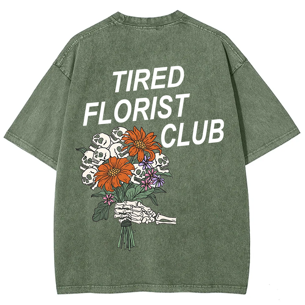 Tired Florist Club Unisex Fit Washed T-Shirt?