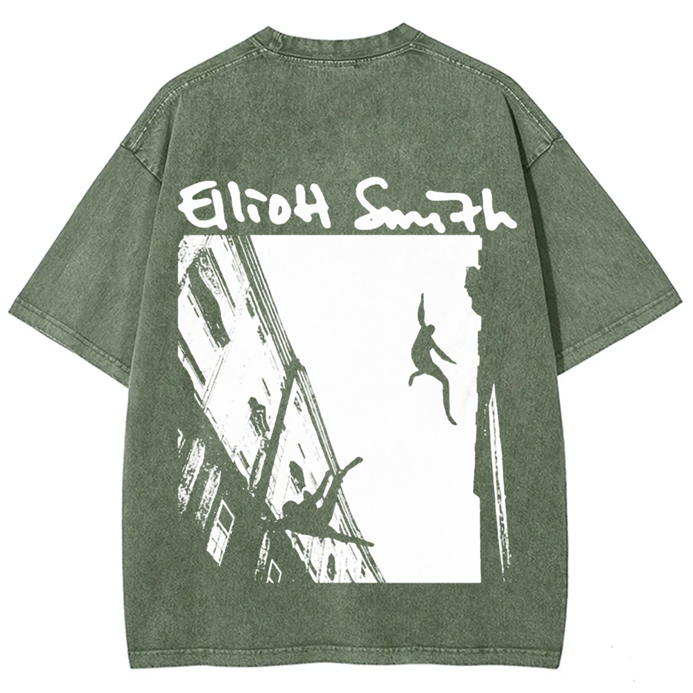 Unisex Washed Elliot Smith Singer t-Shirt