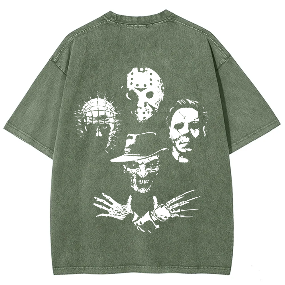 Horror Film t-Shirt Halloween Freddie Jason Hellraiser Grunge Rock Retro Black