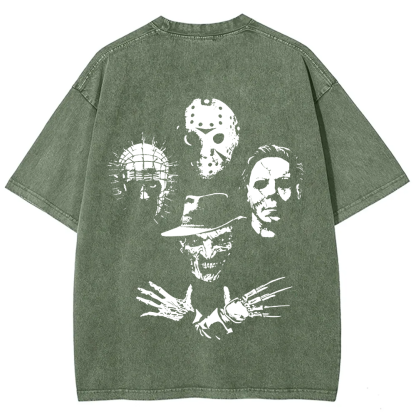 Horror Film t-Shirt Halloween Freddie Jason Hellraiser Grunge Rock Retro Black
