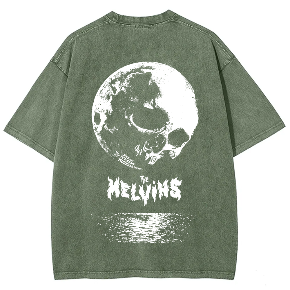 Unisex Washed The Melvins Concert Tour Moon t-Shirt
