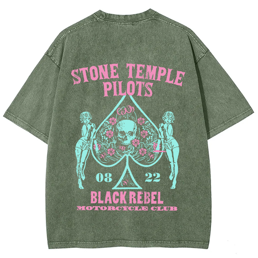 Unisex Washed Stone Temple Pilots Band t-Shirt