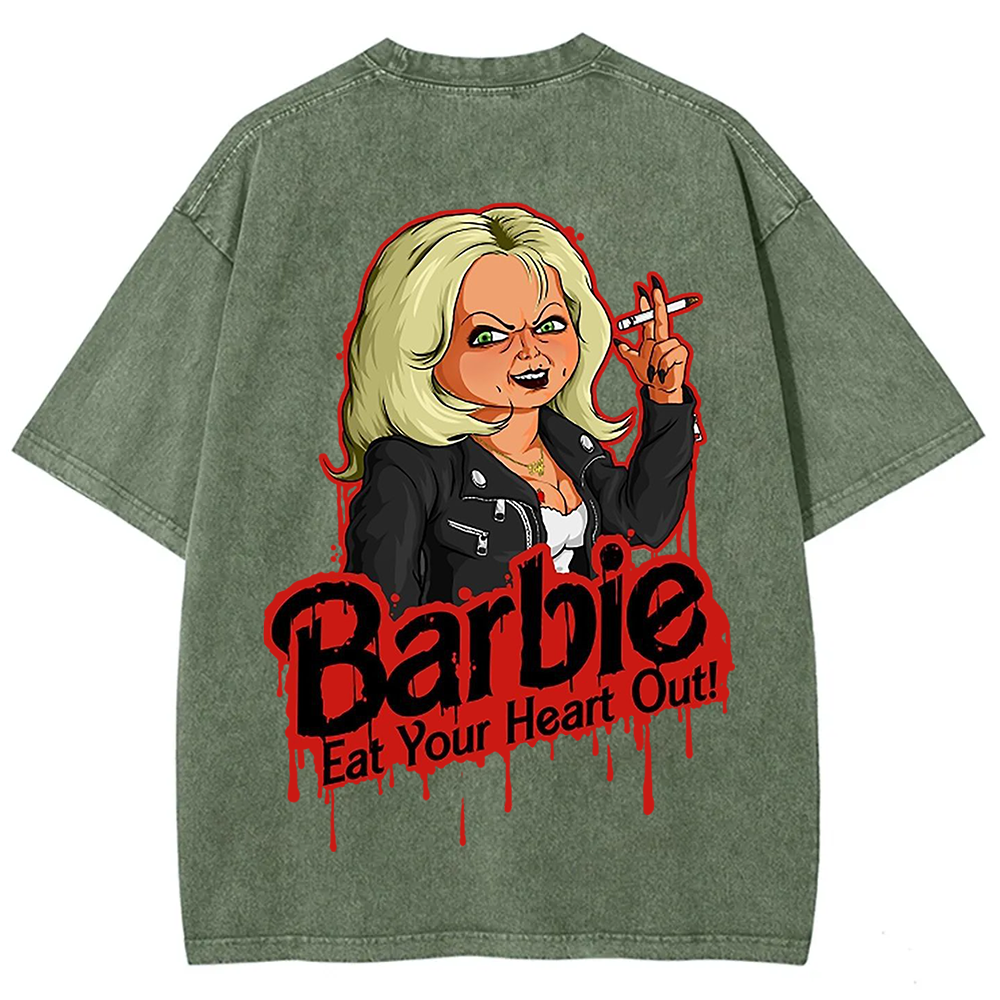 Unisex Casual chucky Barbie- Eat your heart out Printed t-Shirt
